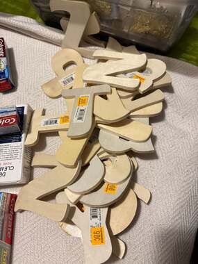 Pliant 4" Unfinished Wood Letters Serif Font Craft Alphabet Lot